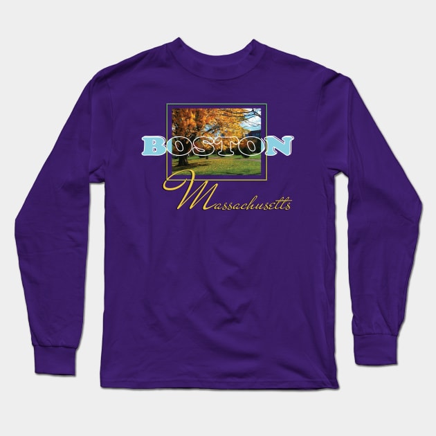 Boston Massachusetts Long Sleeve T-Shirt by TeeText